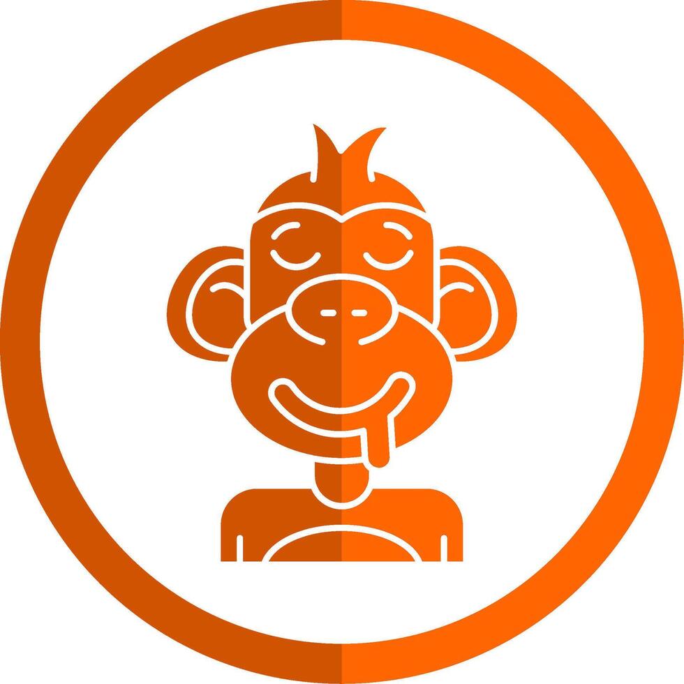 Drooling Glyph Orange Circle Icon vector