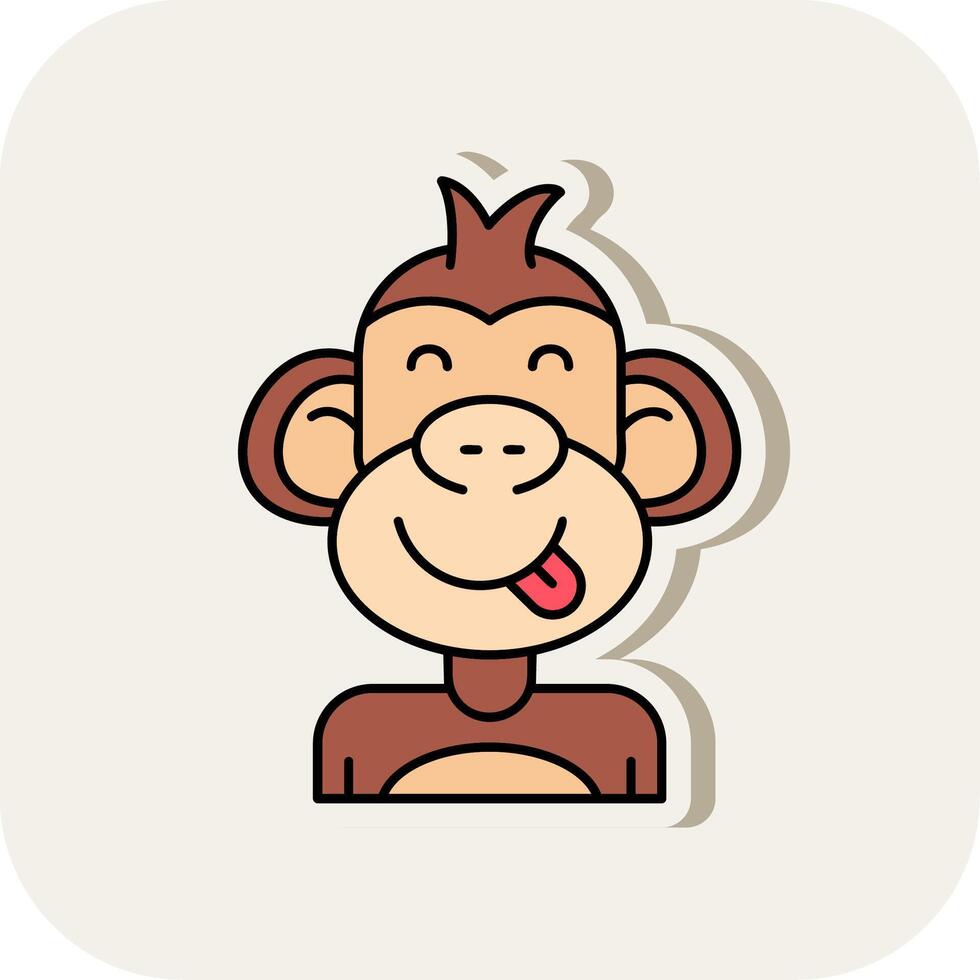 Tongue Line Filled White Shadow Icon vector