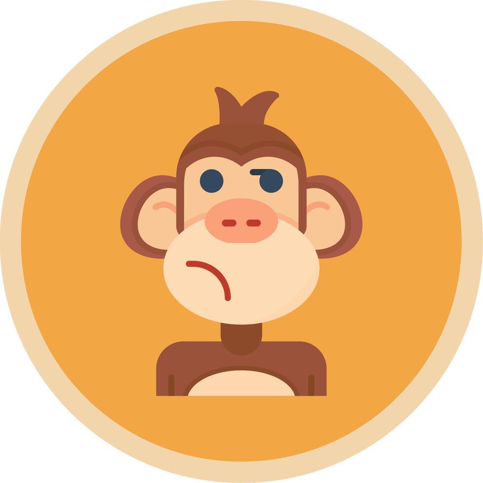 Suspicious Flat Multi Circle Icon vector