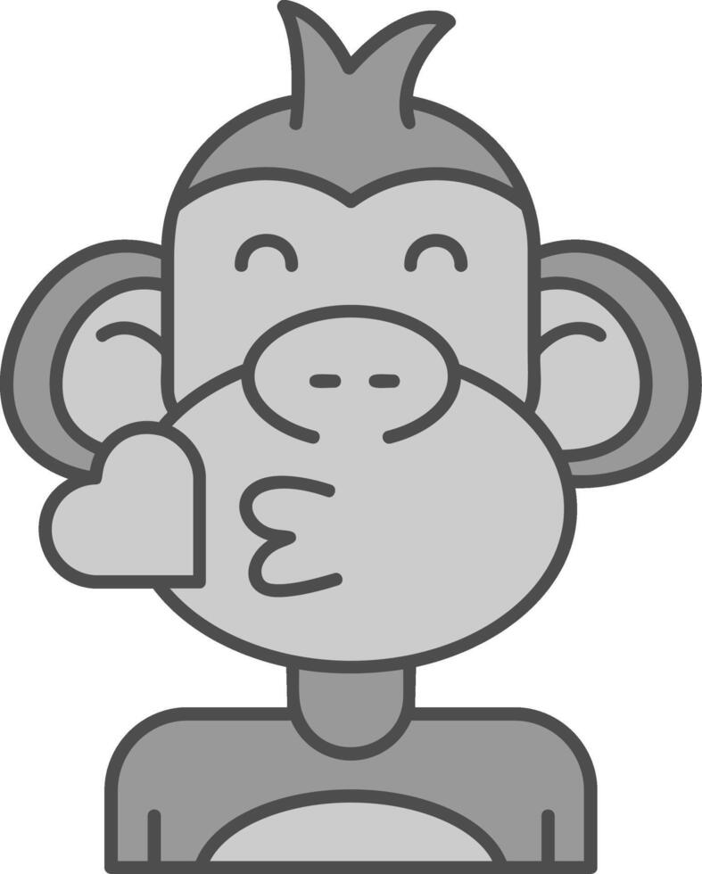 Kiss Line Filled Greyscale Icon vector