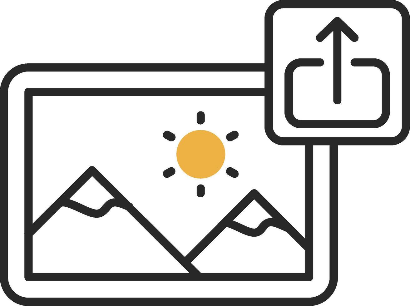 Export Skined Filled Icon vector