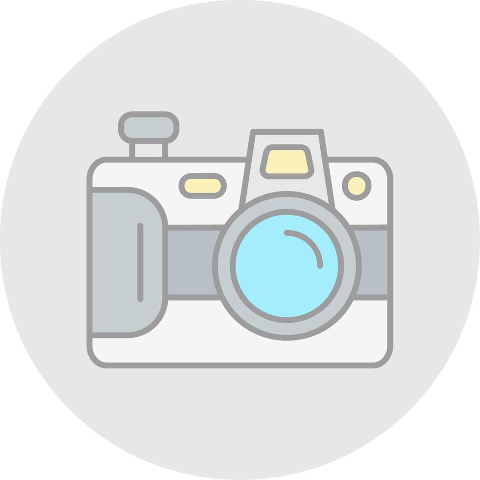 Camera Line Filled Light Circle Icon vector