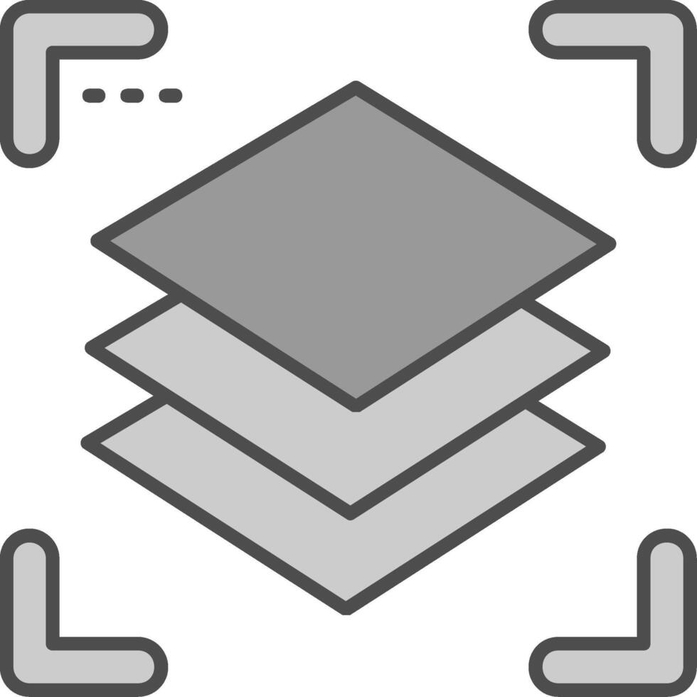 Layers Line Filled Greyscale Icon vector