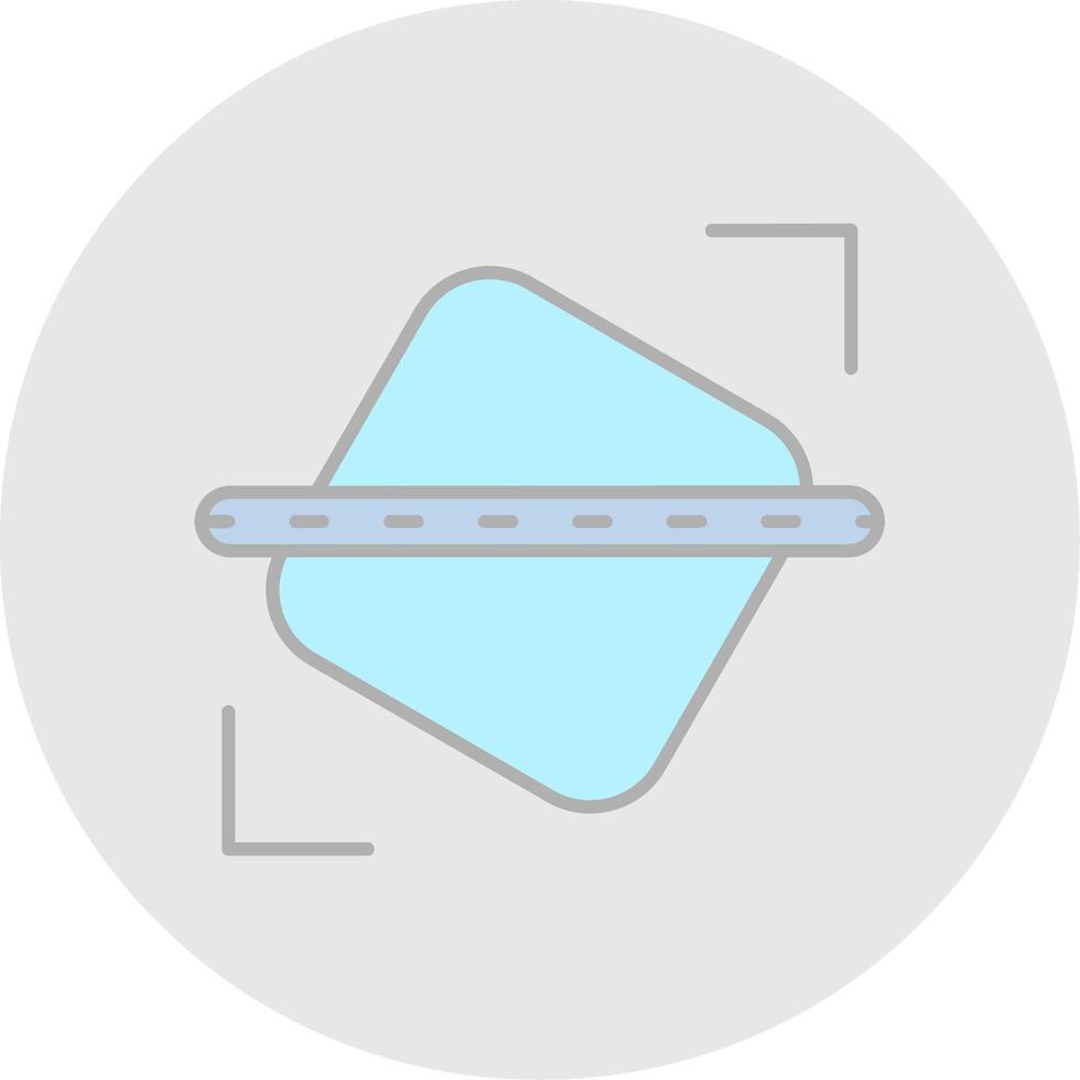 Straighten Line Filled Light Circle Icon vector