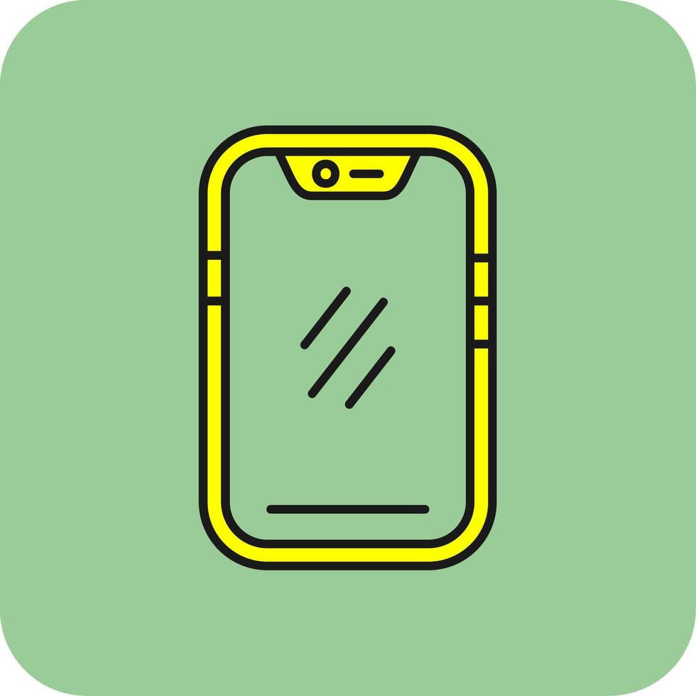 Smartphone Filled Yellow Icon vector