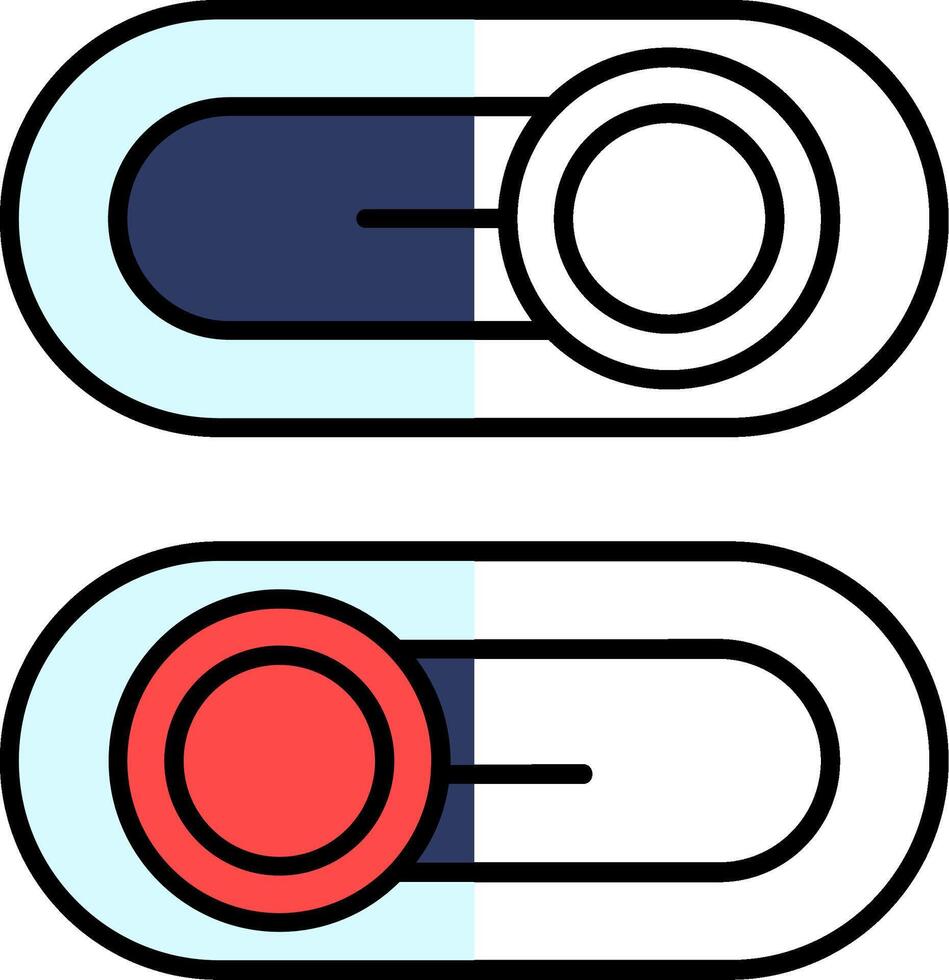 Switch Filled Half Cut Icon vector