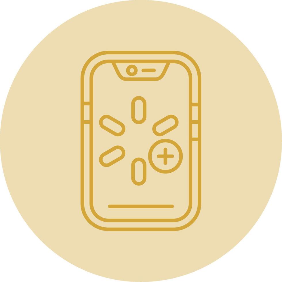 More Line Yellow Circle Icon vector
