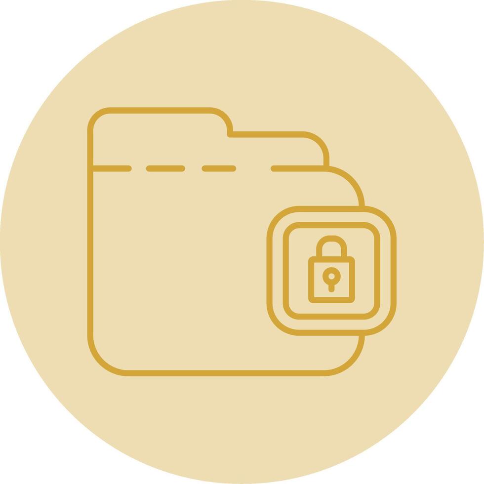 Locked Line Yellow Circle Icon vector