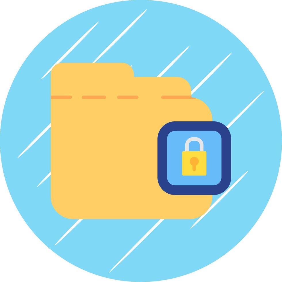 Locked Flat Blue Circle Icon vector