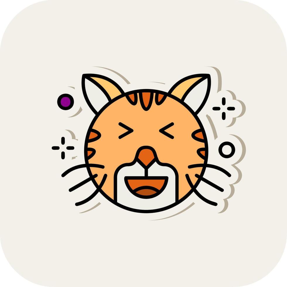 Laugh Line Filled White Shadow Icon vector