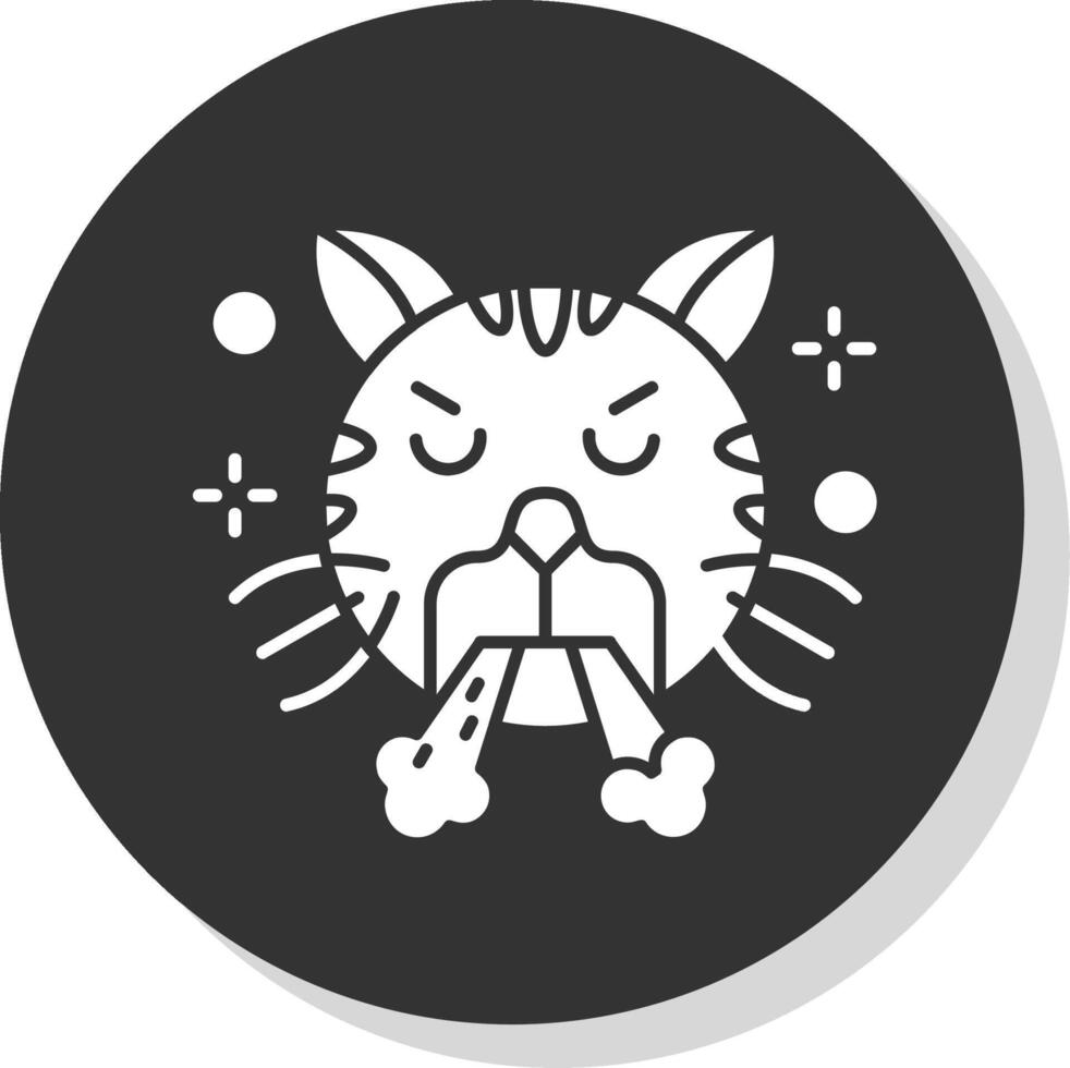 Angry Glyph Grey Circle Icon vector