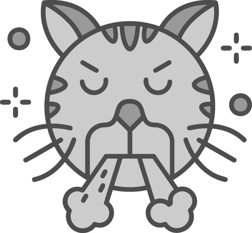 Angry Line Filled Greyscale Icon vector