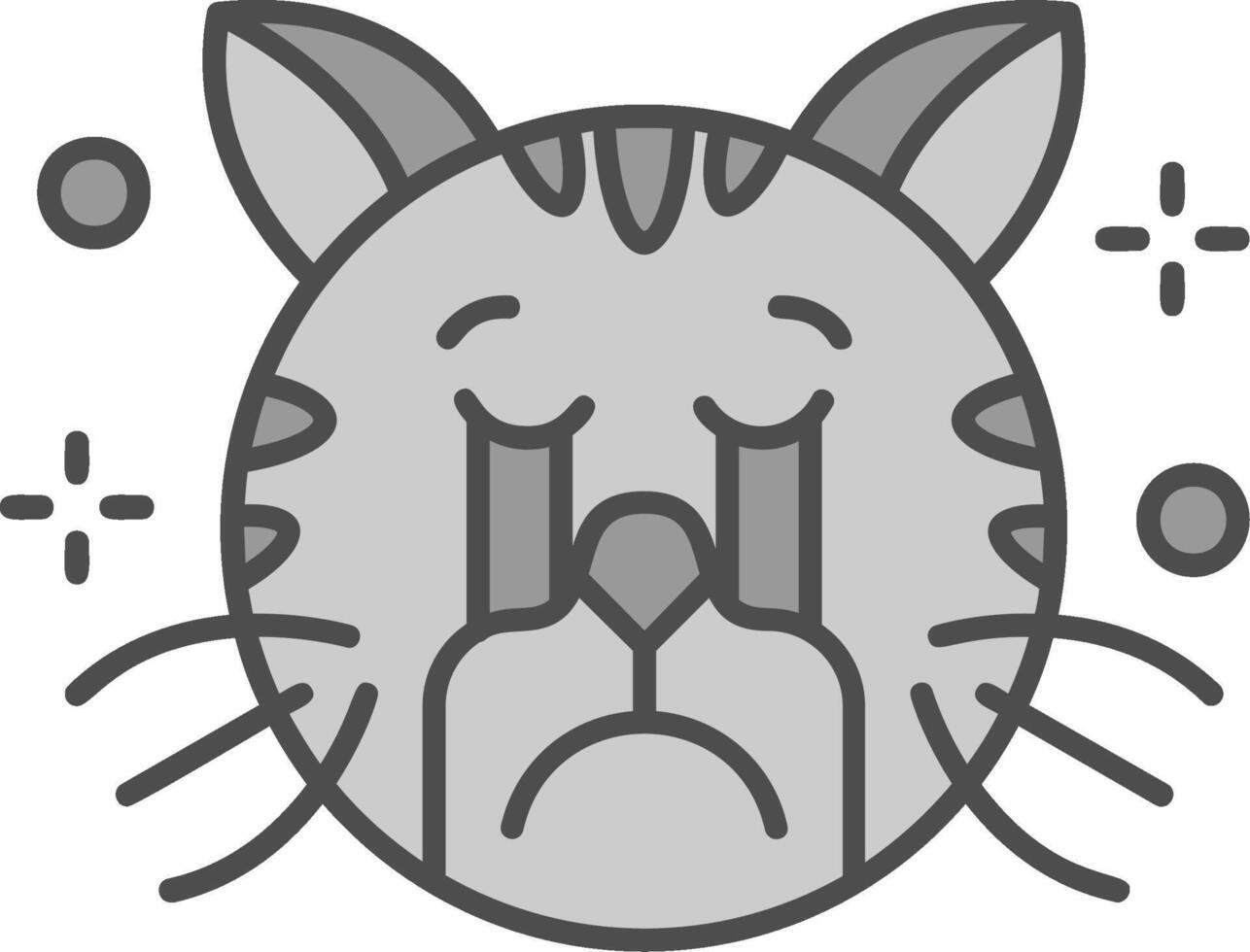 Cry Line Filled Greyscale Icon vector