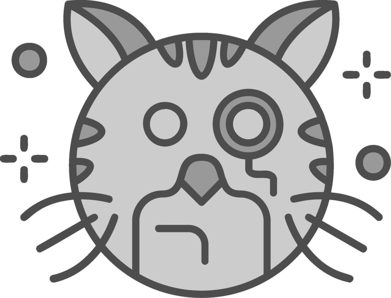 Monocle Line Filled Greyscale Icon vector