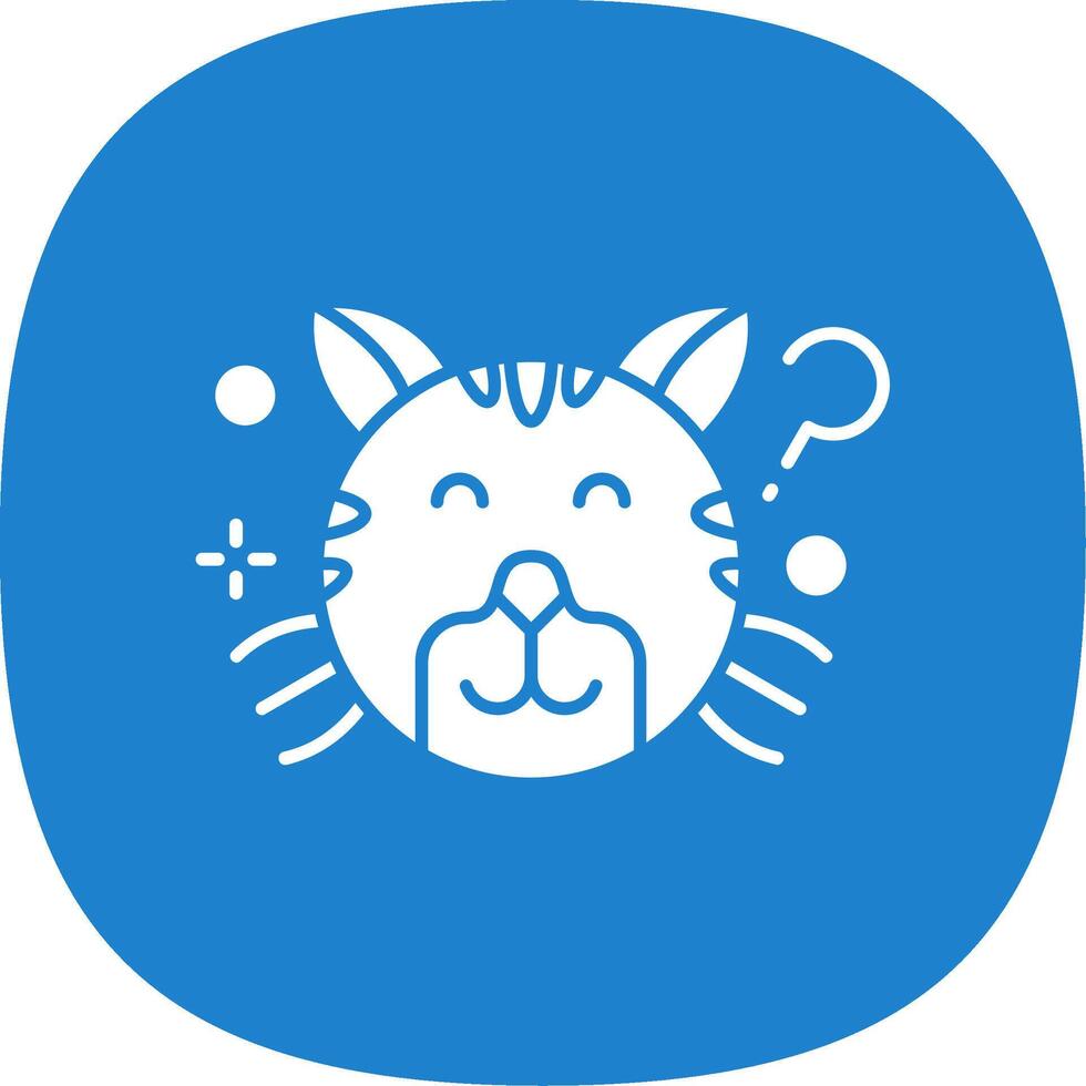 Thinking Glyph Curve Icon vector