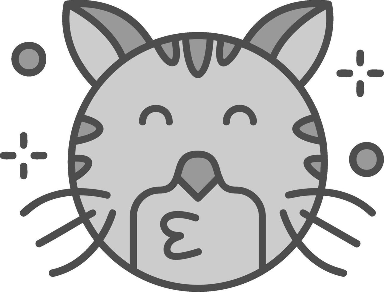 Kiss Line Filled Greyscale Icon vector