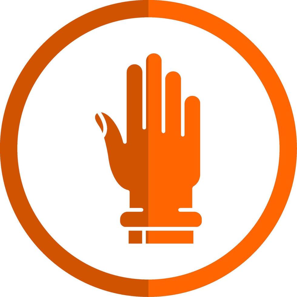 mano glifo naranja circulo icono vector