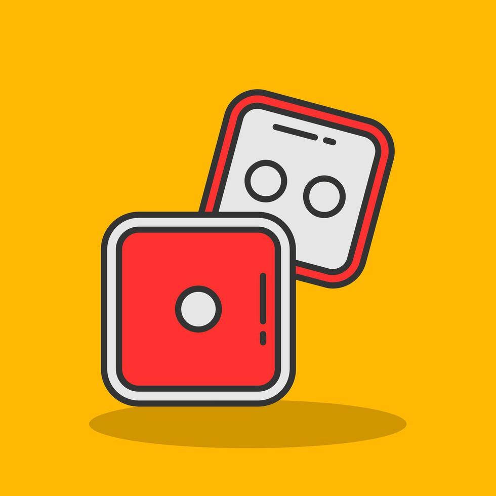 Dice Filled Shadow Icon vector