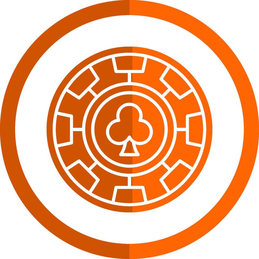 chip glifo naranja circulo icono vector