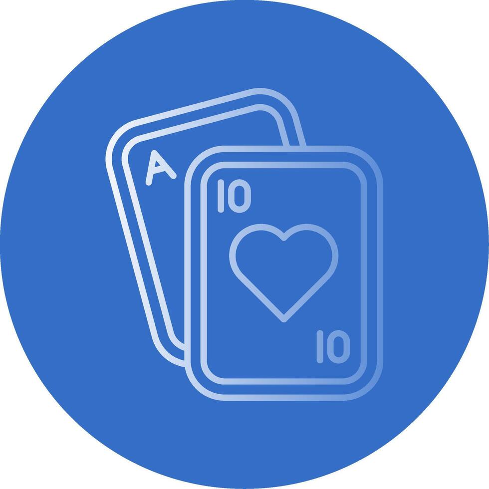 Poker Gradient Line Circle Icon vector