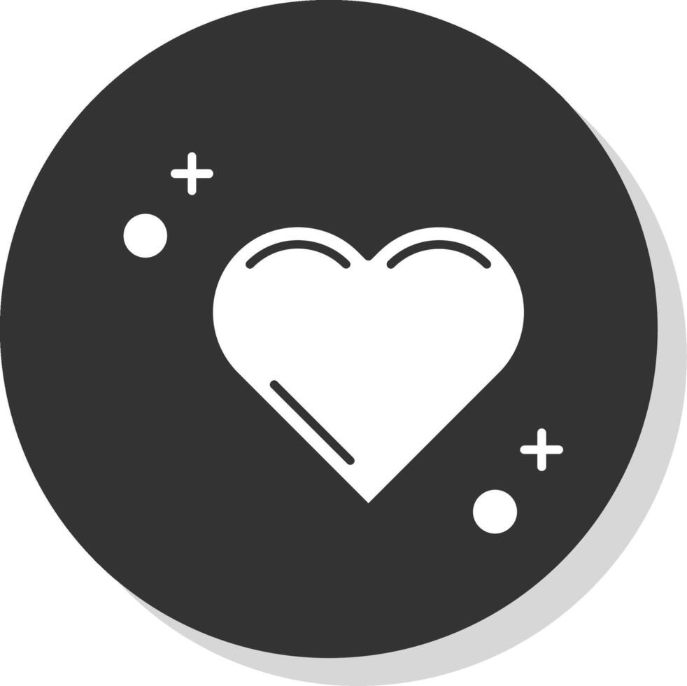 corazones glifo gris circulo icono vector