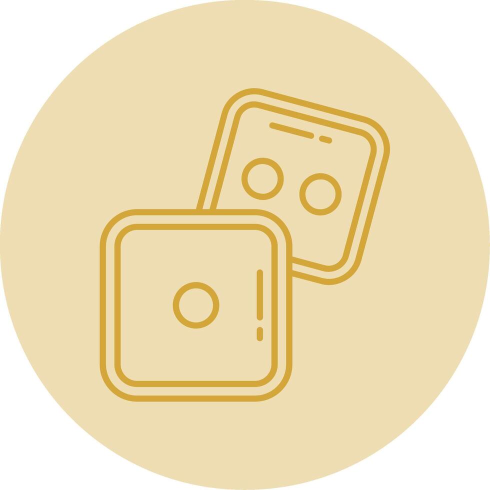 Dice Line Yellow Circle Icon vector