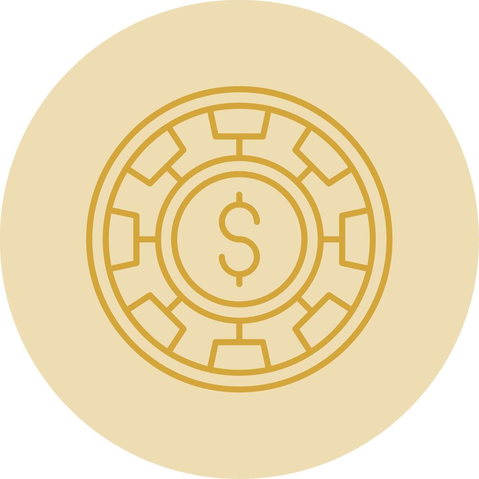 Chip Line Yellow Circle Icon vector