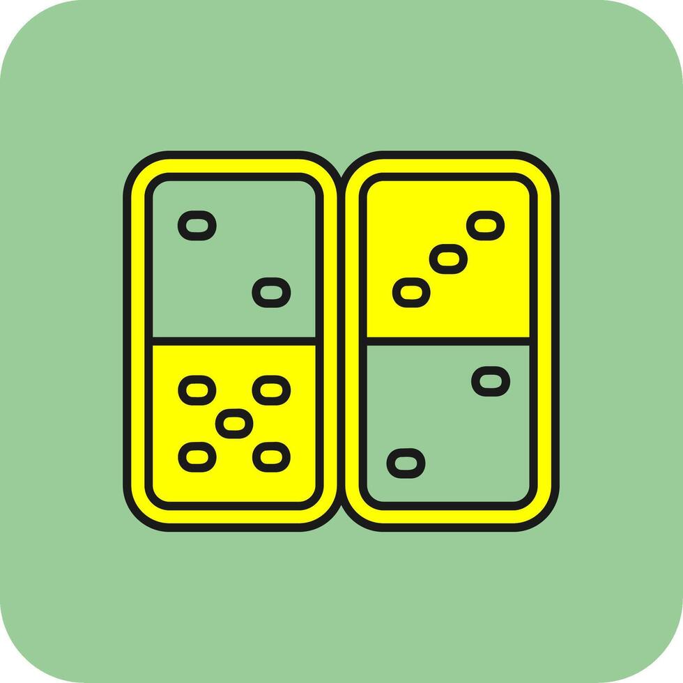 Domino Filled Yellow Icon vector