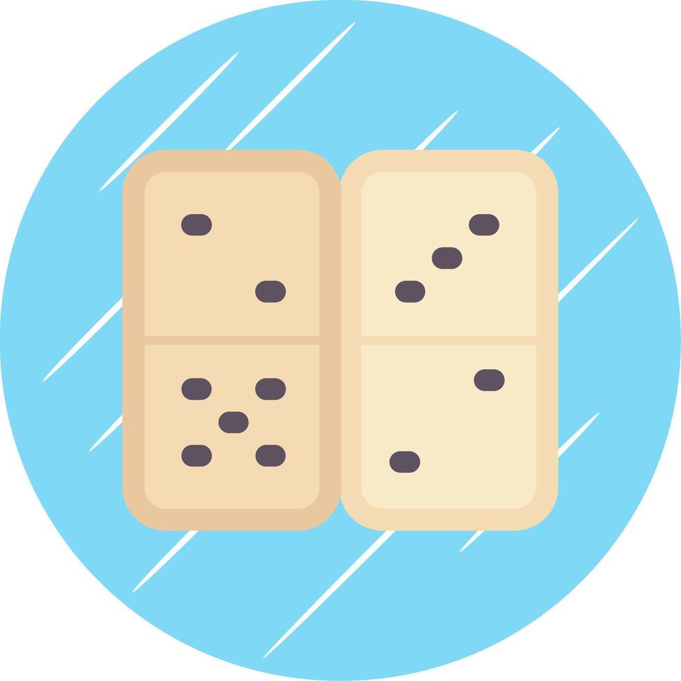 Domino Flat Blue Circle Icon vector