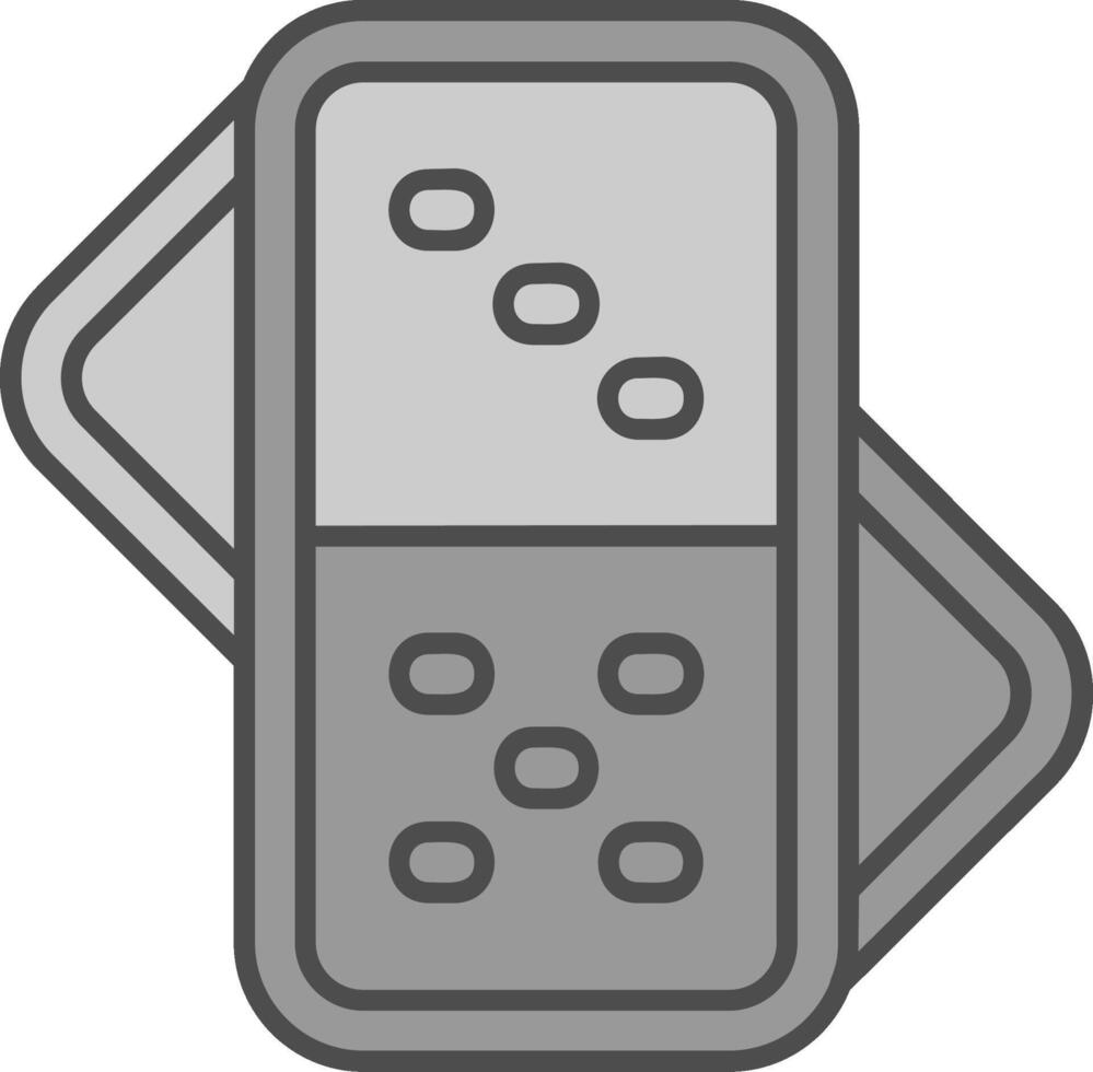 Domino Line Filled Greyscale Icon vector