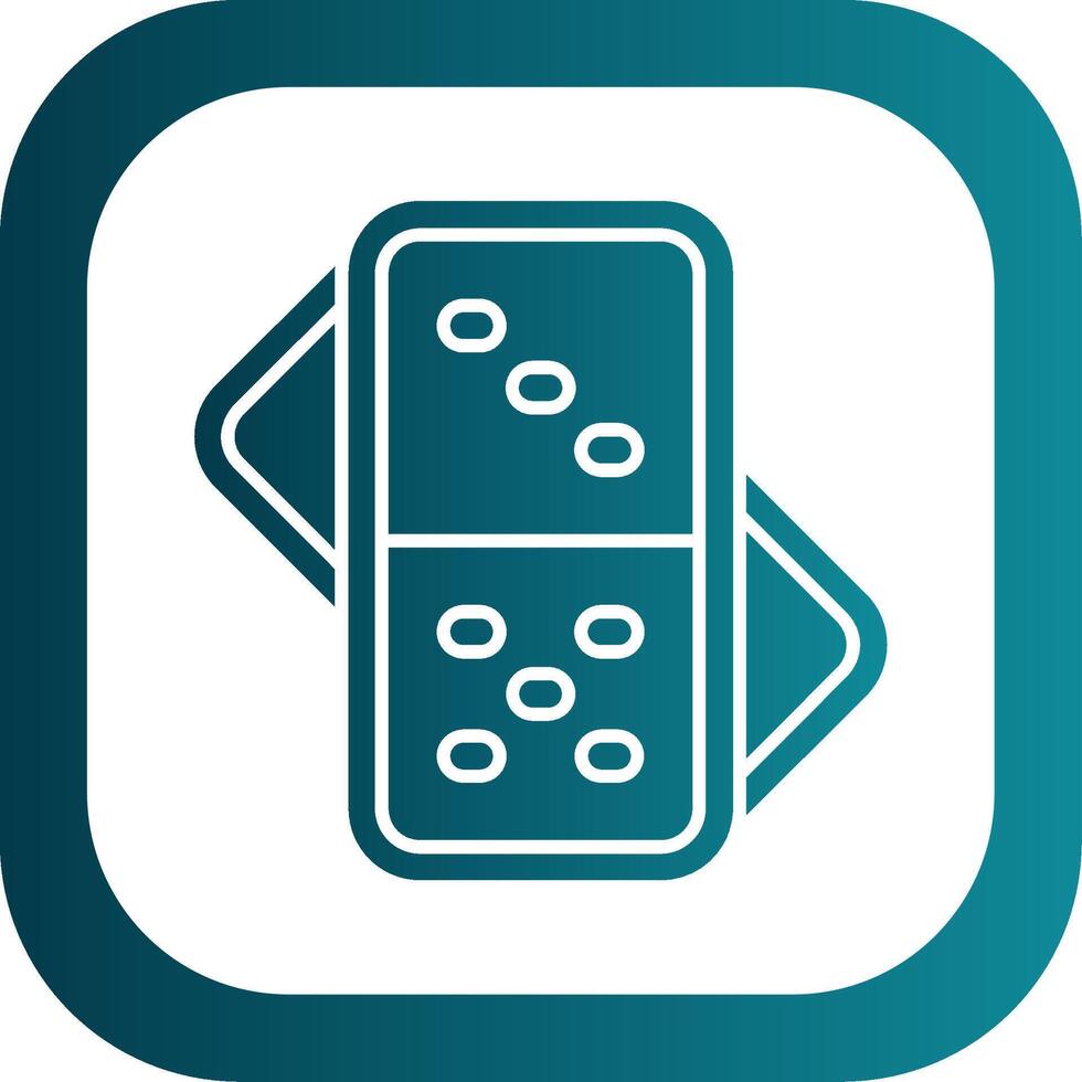 Domino Glyph Gradient Round Corner Icon vector