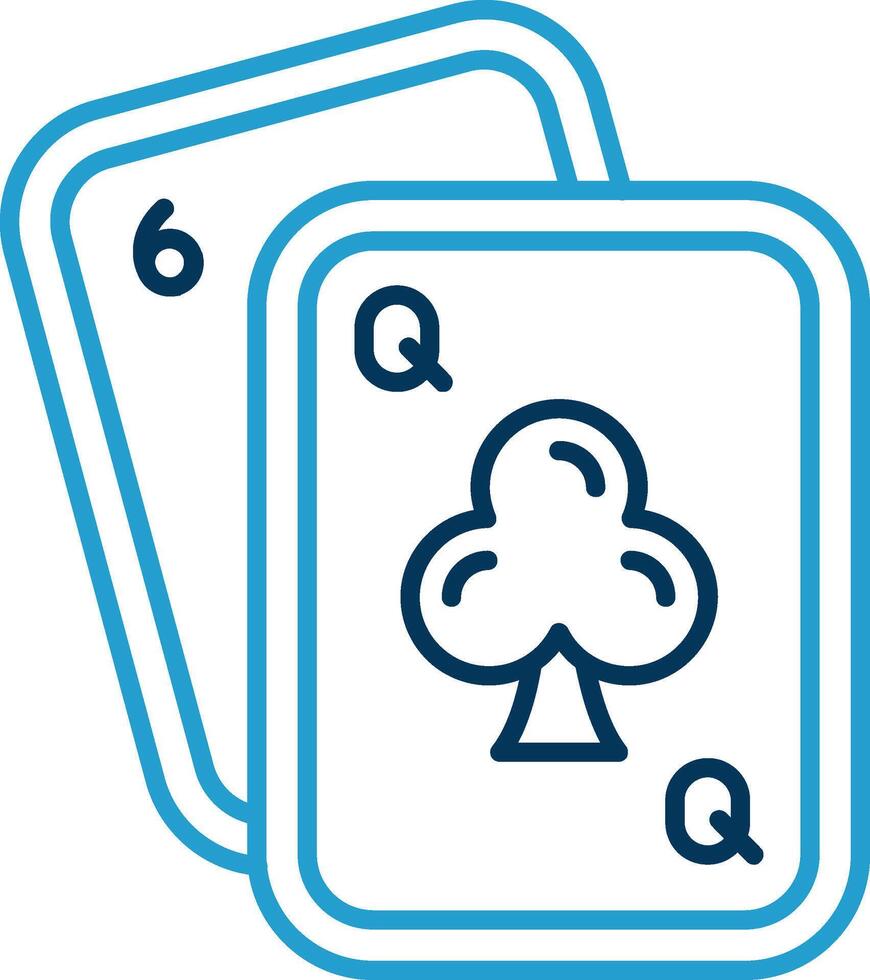 Poker Line Blue Two Color Icon vector