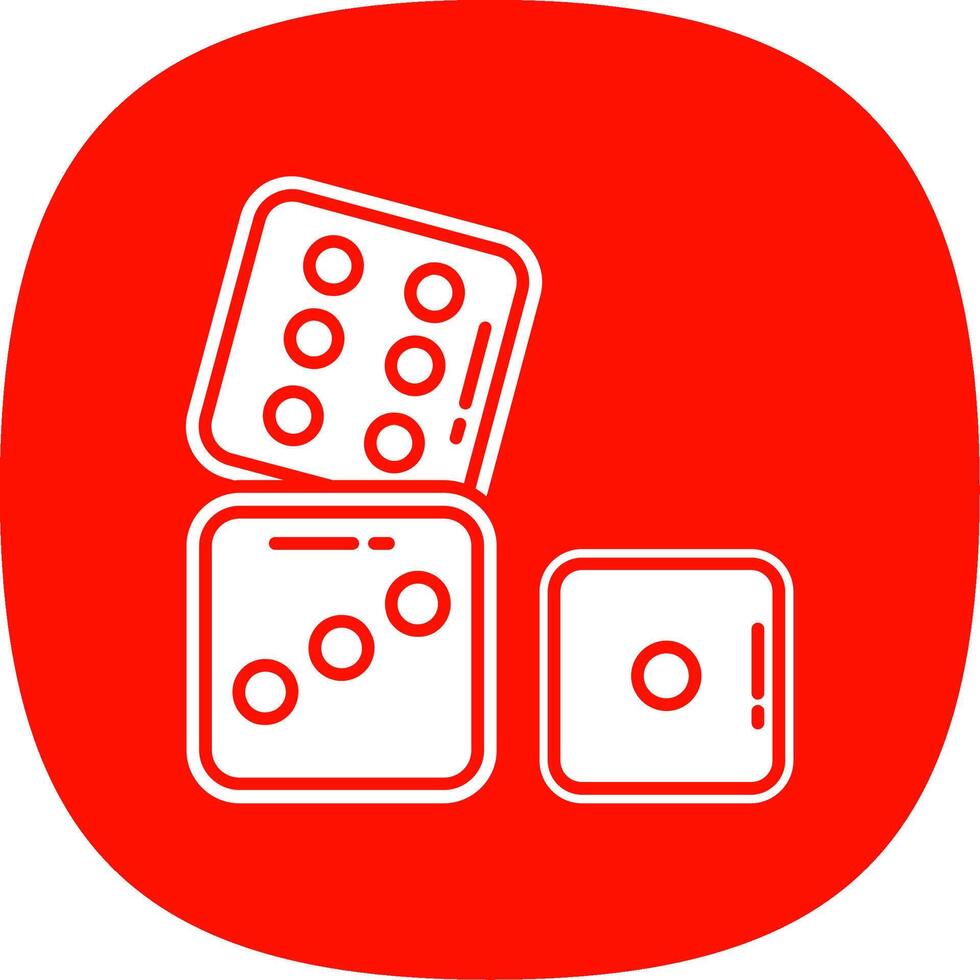 Dices Glyph Curve Icon vector