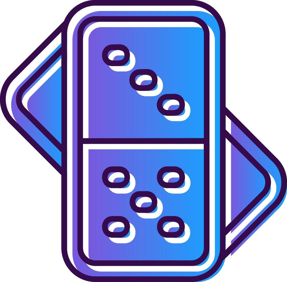 Domino Gradient Filled Icon vector