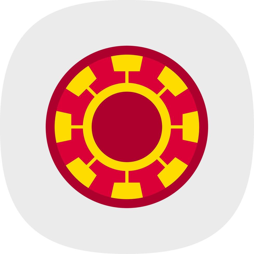 Chip Flat Curve Icon vector