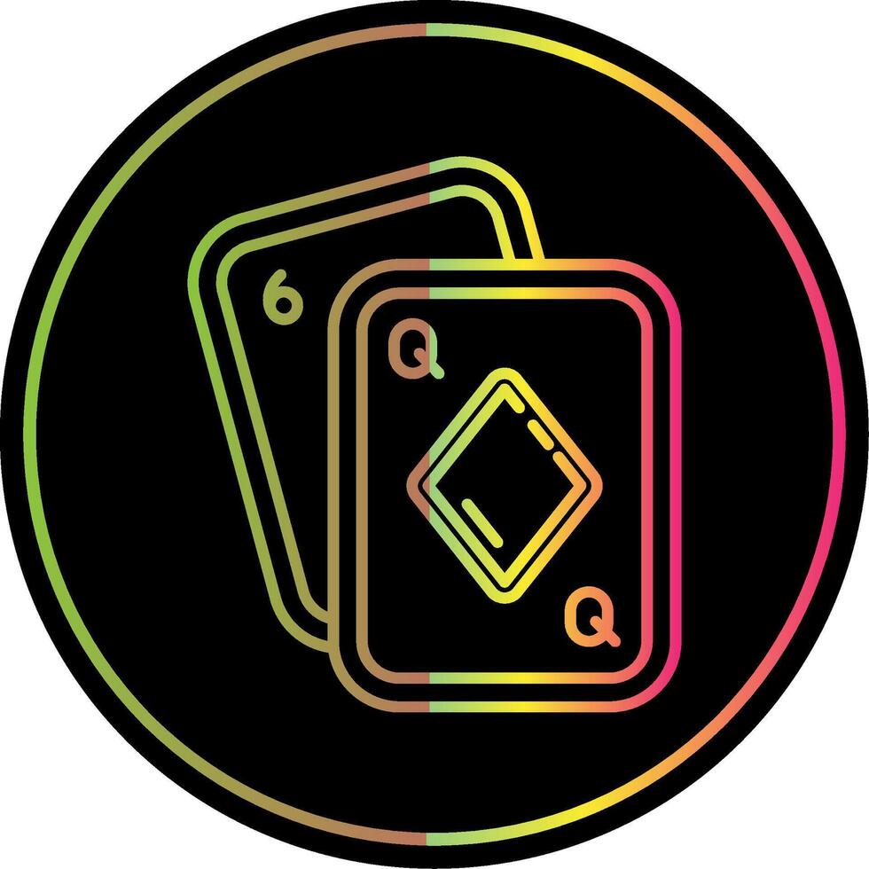 póker línea degradado debido color icono vector