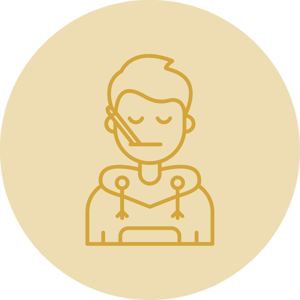 Sick Line Yellow Circle Icon vector