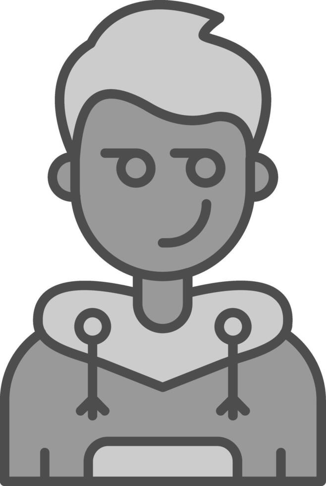 Smirking Line Filled Greyscale Icon vector