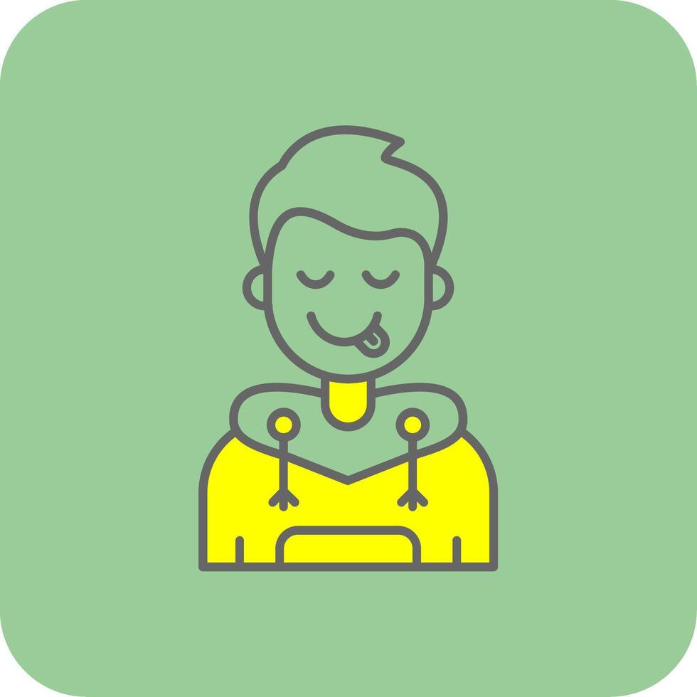 Tongue Filled Yellow Icon vector