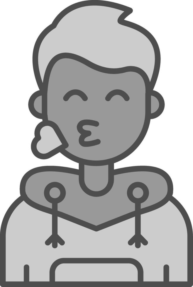 Kiss Line Filled Greyscale Icon vector