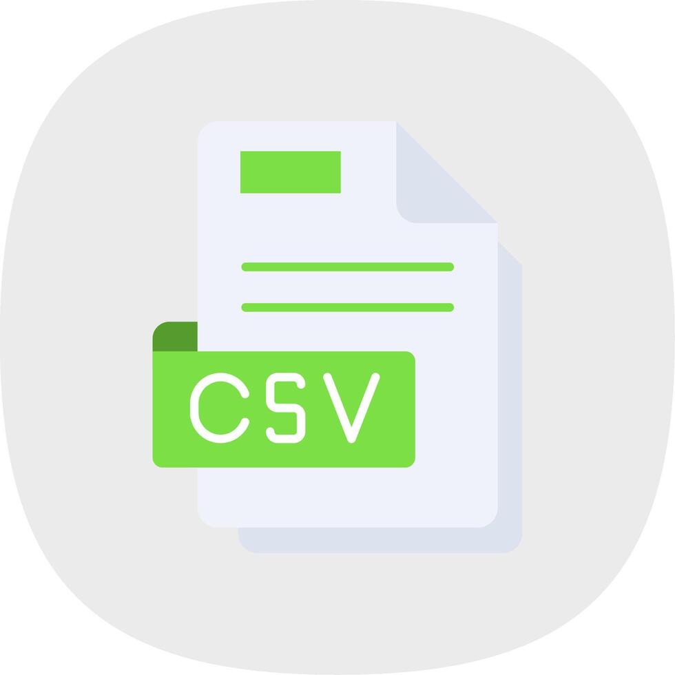 Csv Flat Curve Icon vector