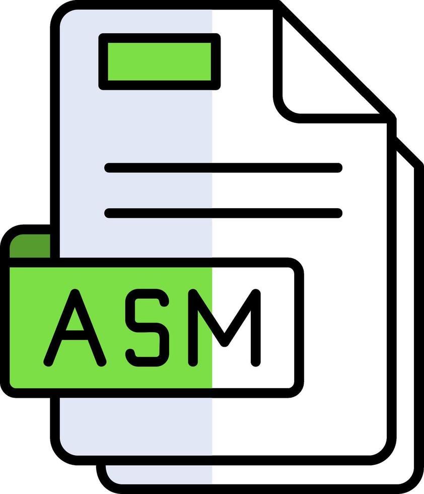 Asm Filled Half Cut Icon vector