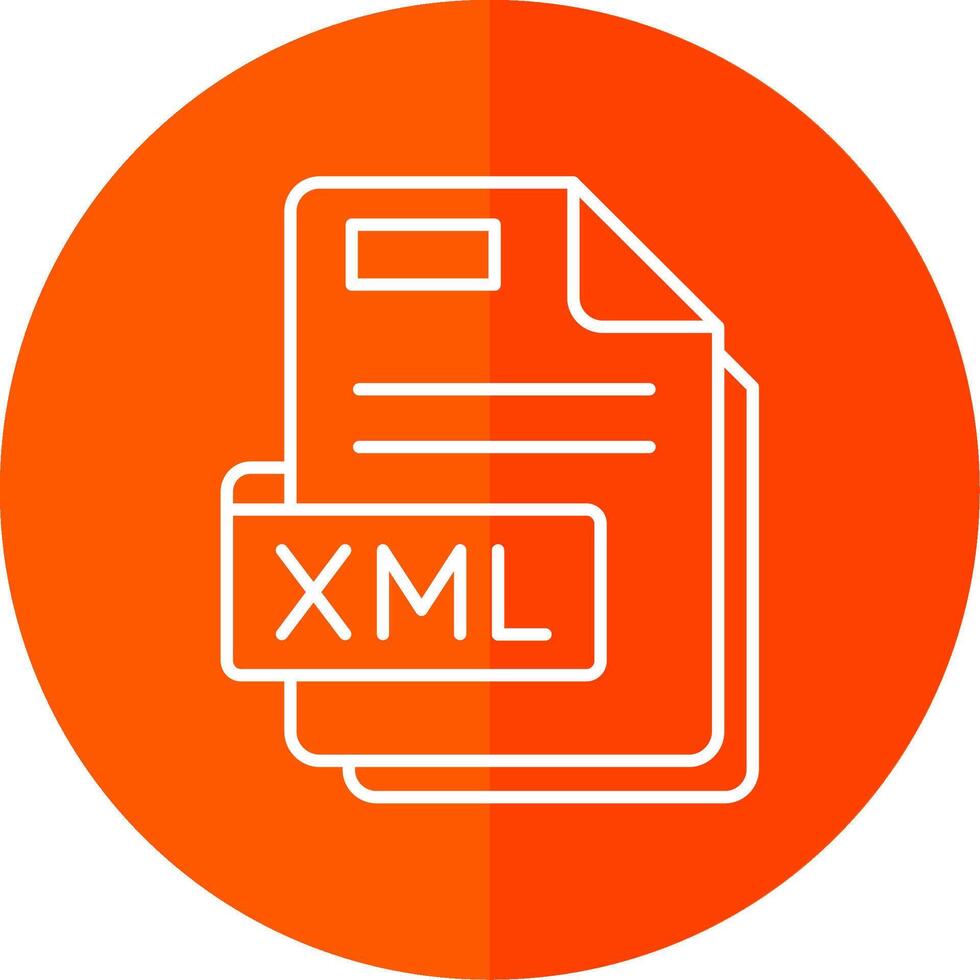 Xml Line Red Circle Icon vector
