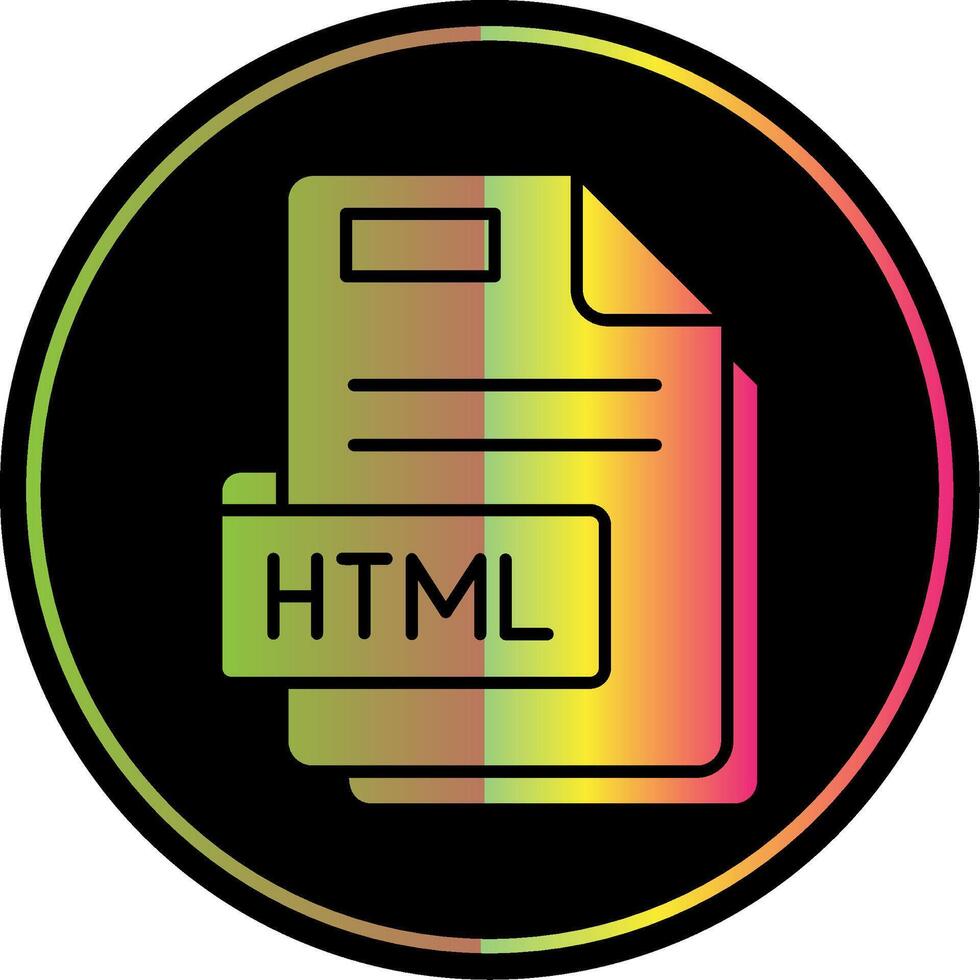 Html Glyph Due Color Icon vector