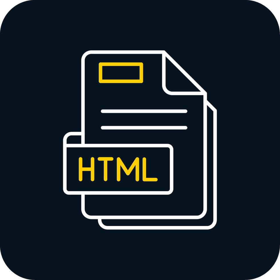Html Line Yellow White Icon vector