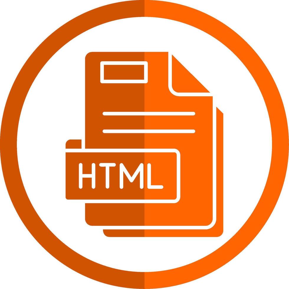 Html Glyph Orange Circle Icon vector