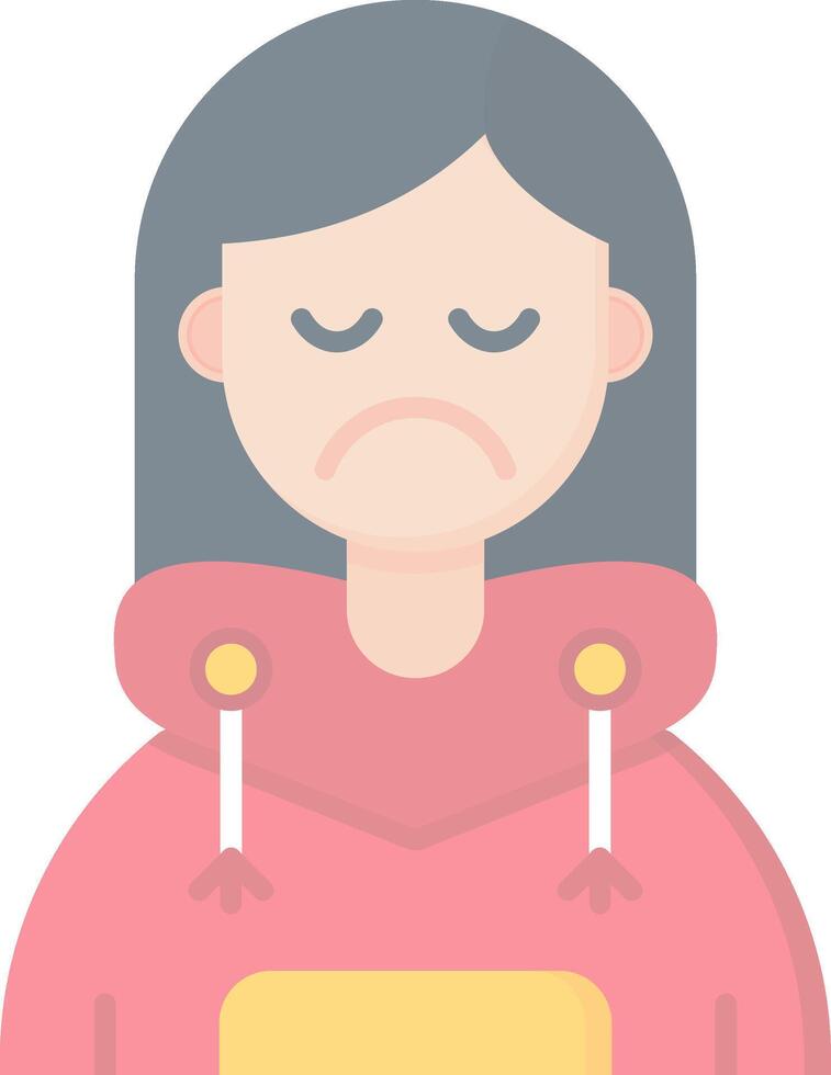 triste plano ligero icono vector