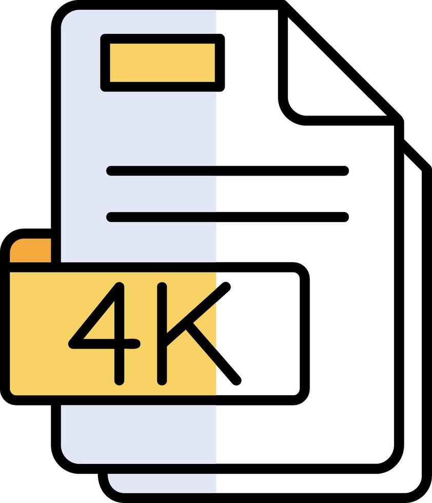 4k lleno medio cortar icono vector