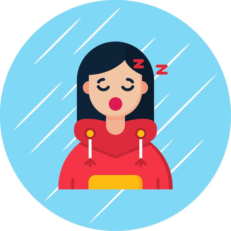 Sleep Flat Blue Circle Icon vector