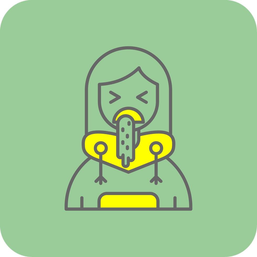 Vomit Filled Yellow Icon vector